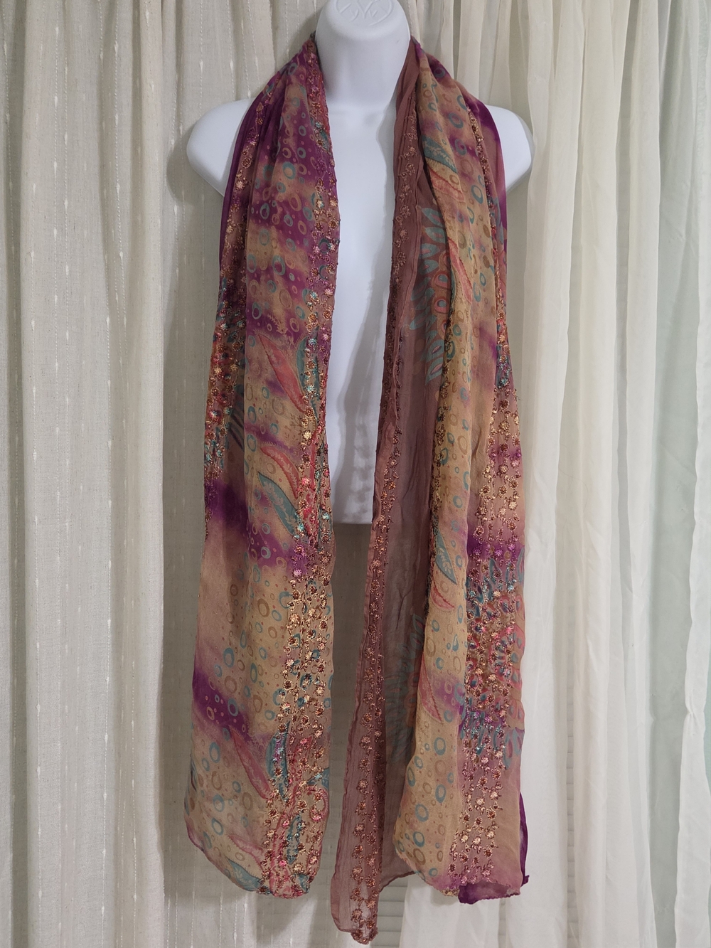 Embellished Multicolor Women's Scarf
